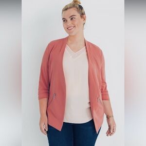 Maurices Salmon Pink Ever-Go Open Blazer